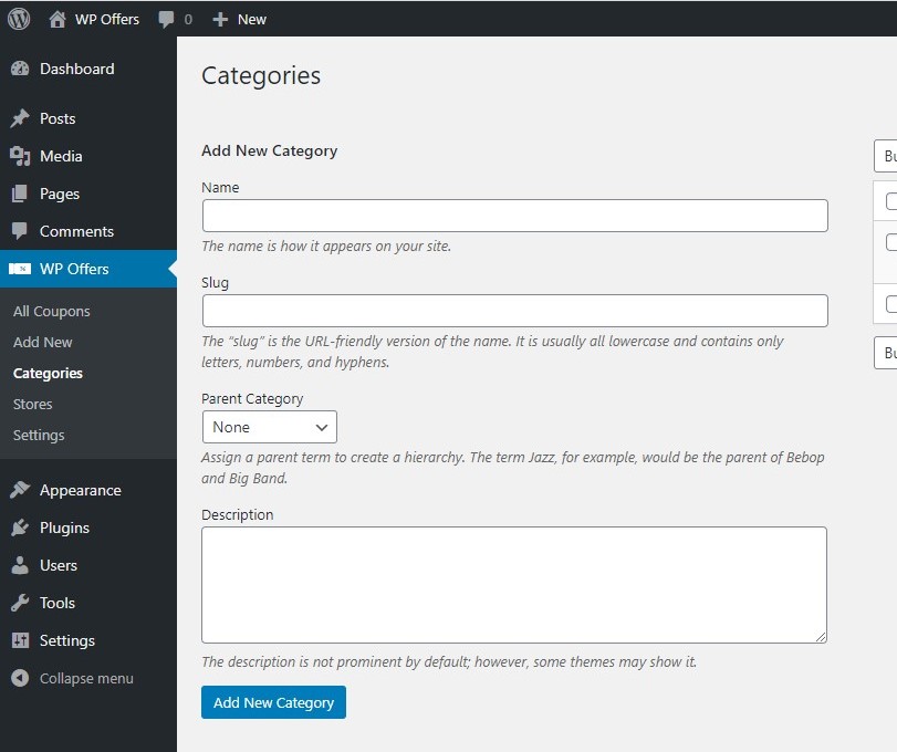 New Category Classic - WordPress basic
