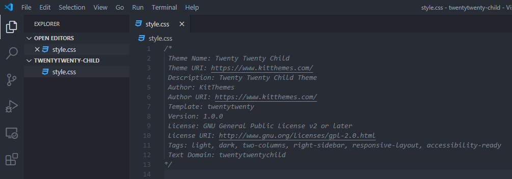 Style.css file