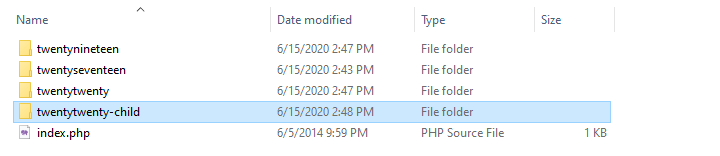 Child Theme Folder